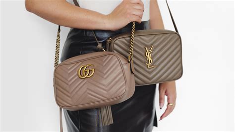 ysl lou vs gucci marmont|Comparing the Gucci Marmont Shoulder Bag & Saint Laurent Lou .